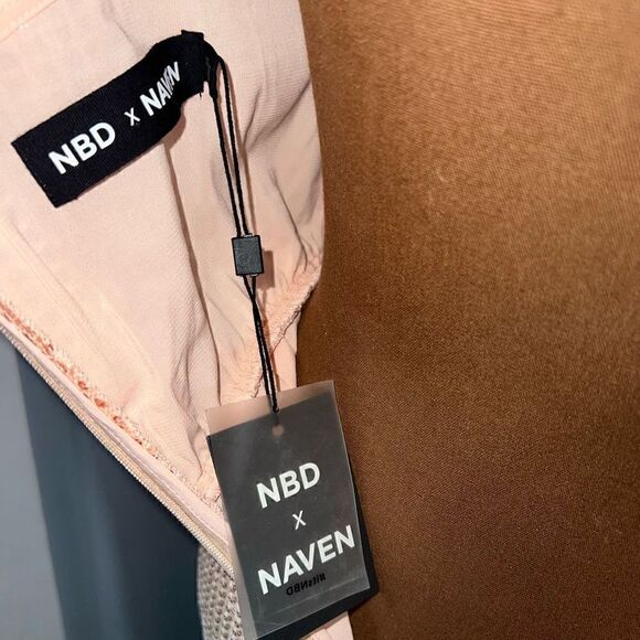 NBD × Naven Camilla Jumpsuit in Peach Blush from Revolve Mesh Overlay Women’s XS - Picture 8 of 16